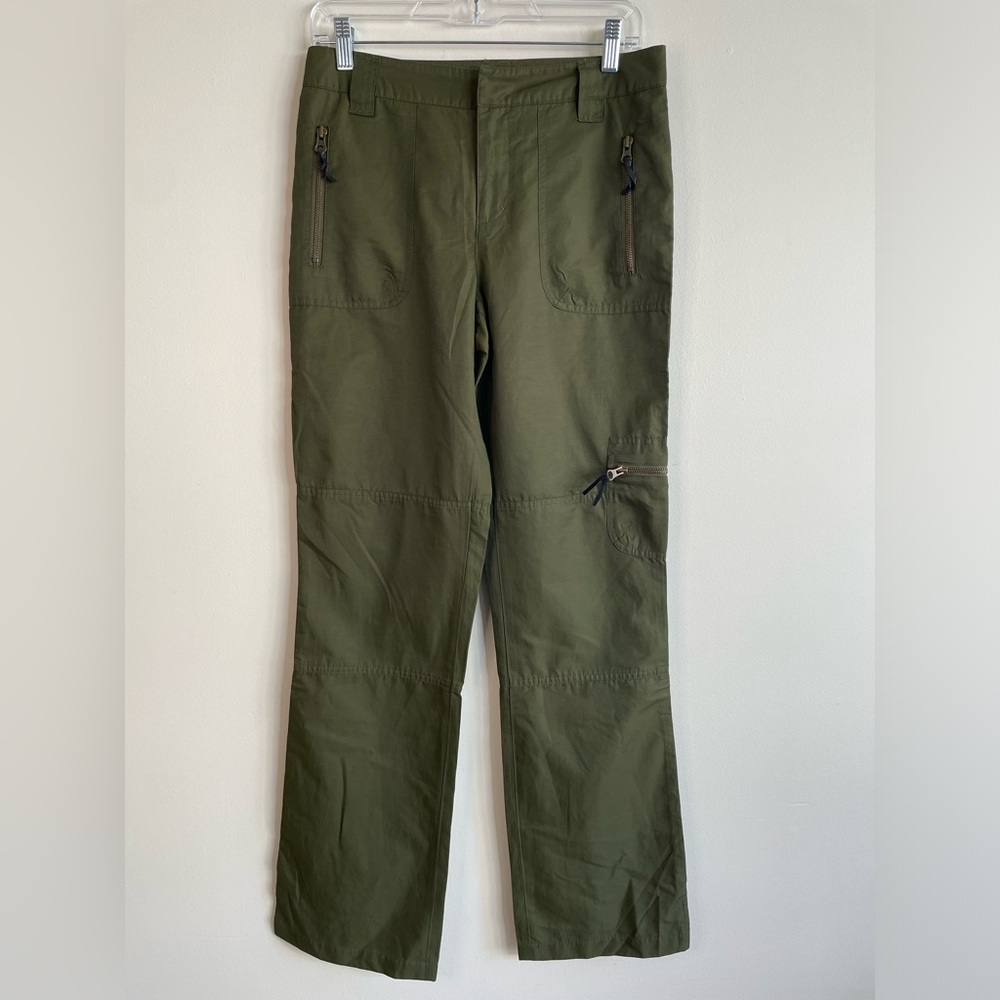 Vintage Lauren Ralph Lauren Sz 4 Green Utility Pants Cotton Nylon Straight Leg